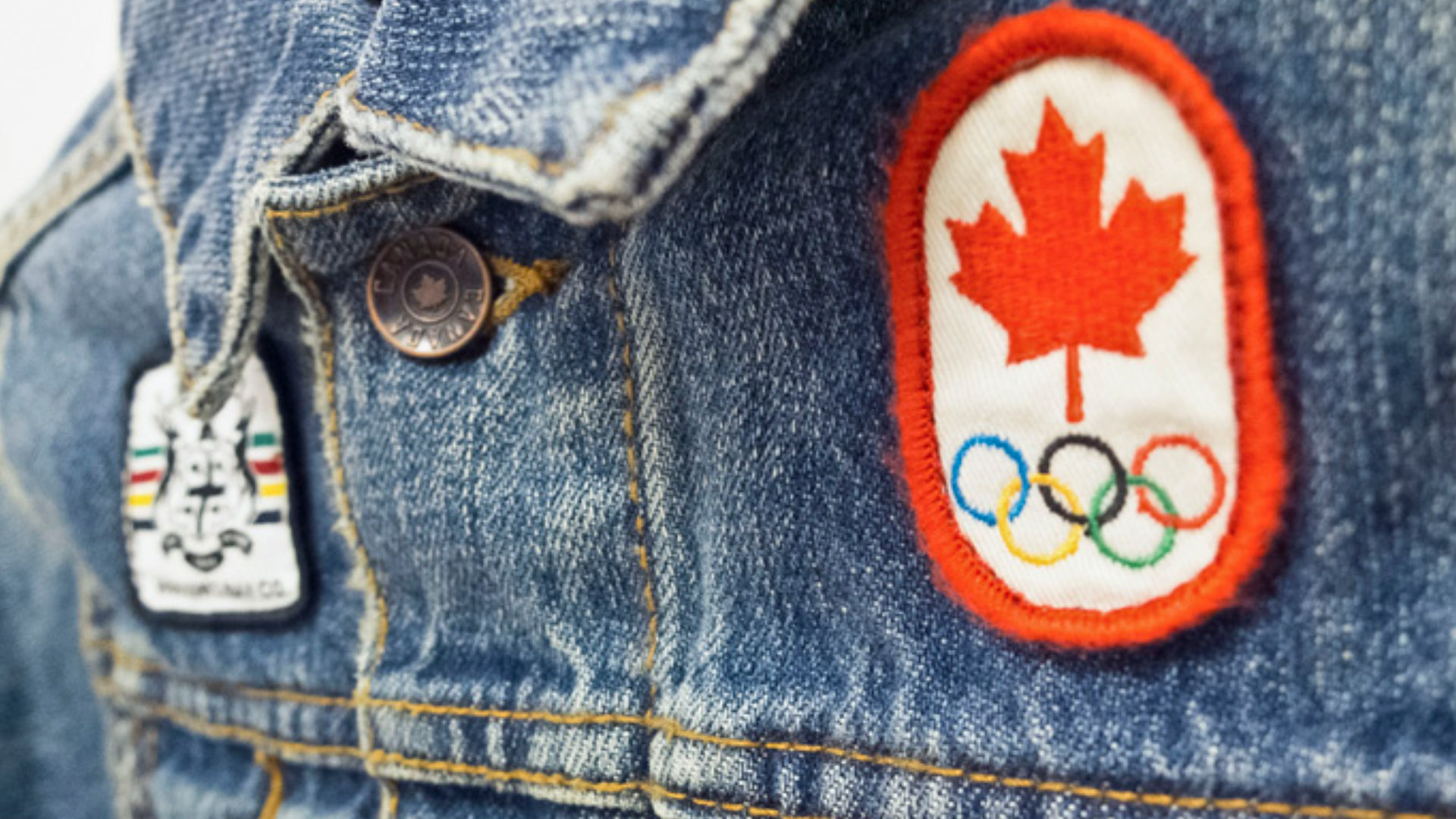 Team Canada crest on denim
